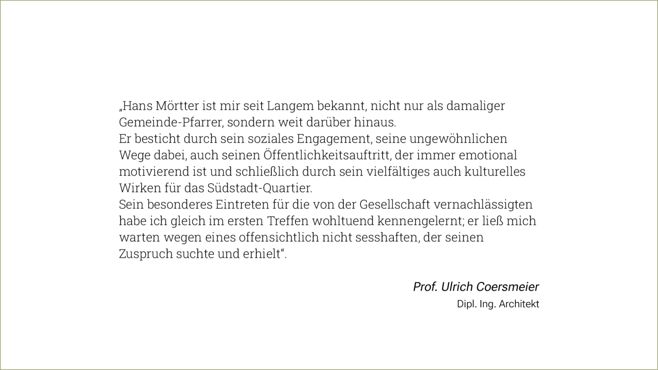 Testimonial von Prof. Ulrich Coersmeier